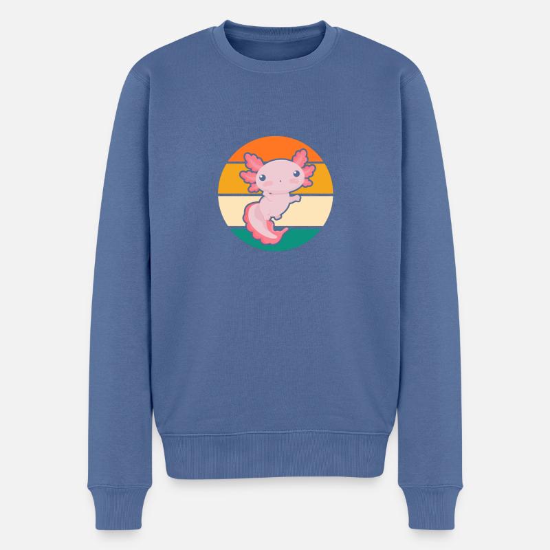 Axolotl - Pull Premium bio Homme - bleu pigeon