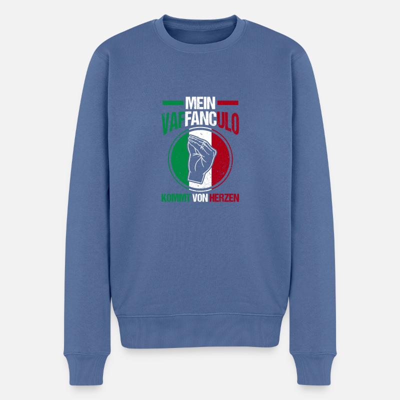 Italie Italien Vaffanculo - Pull Premium bio Homme - bleu pigeon