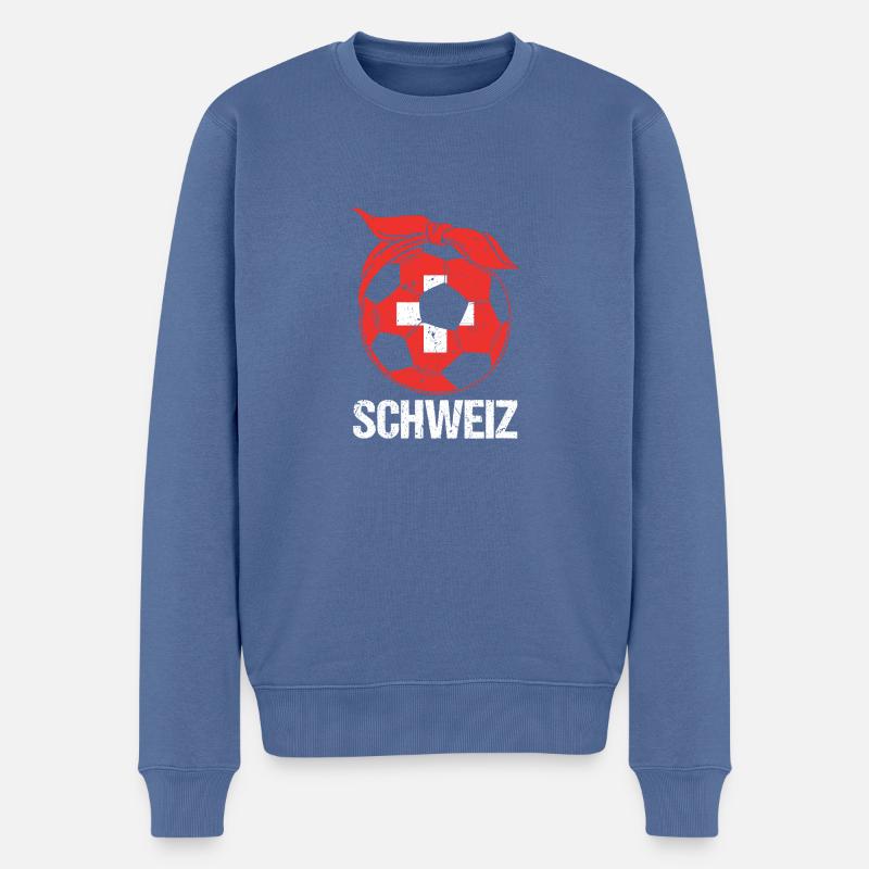Schweizer Mama Mutter Schweiz - Männer Premium Bio Pullover - Taubenblau