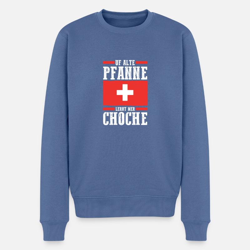 Suisse Suisse - Pull Premium bio Homme - bleu pigeon