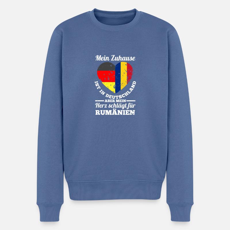 Roumains Allemagne Roumanie - Pull Premium bio Homme - bleu pigeon