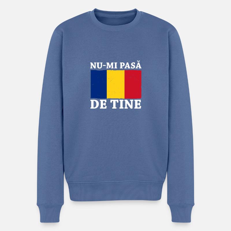 Rumänen Rumänien - Männer Premium Bio Pullover - Taubenblau