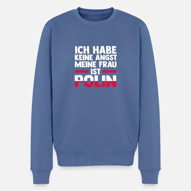 Pole Polen - Männer Premium Bio Pullover - Taubenblau