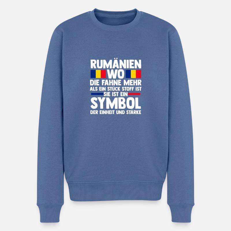 Roumain Roumanie Roumanie - Pull Premium bio Homme - bleu pigeon