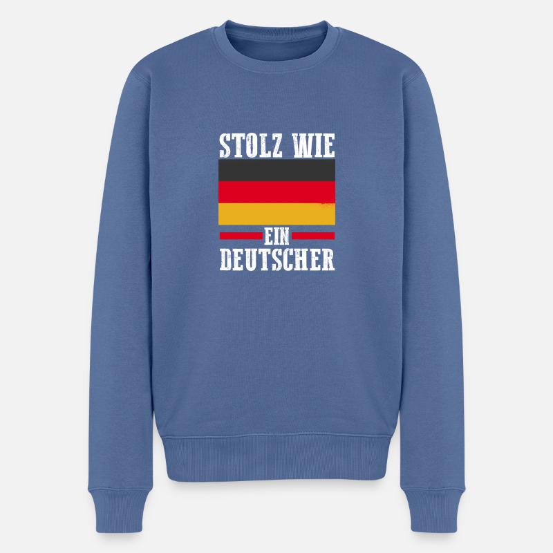 Deutscher Deutsch Deutschland - Männer Premium Bio Pullover - Taubenblau