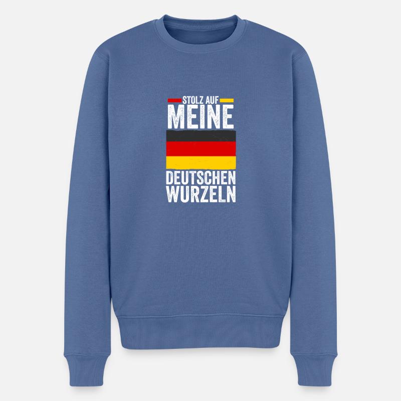 Deutscher Deutsch Deutschland - Männer Premium Bio Pullover - Taubenblau