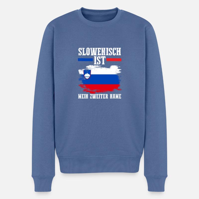 Slowenen Slowenien - Männer Premium Bio Pullover - Taubenblau