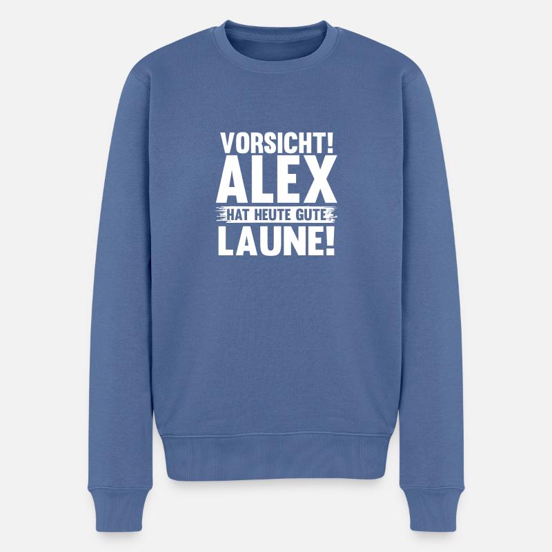 Alexander Alexandra Alexa Alex - Männer Premium Bio Pullover - Taubenblau