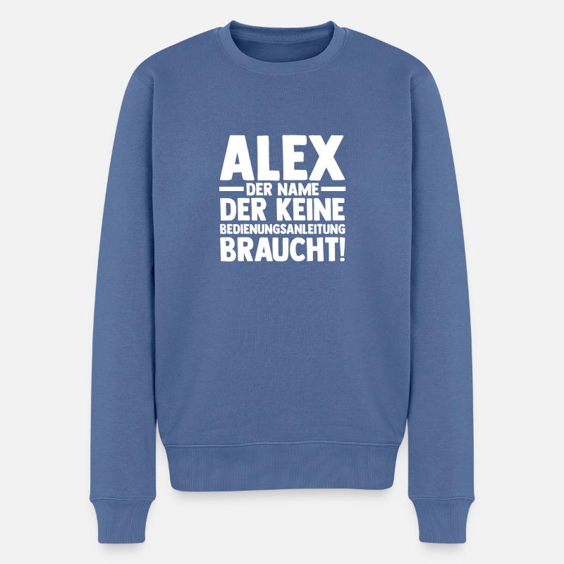 Alexander Alexandra Alexa Alex - Männer Premium Bio Pullover - Taubenblau