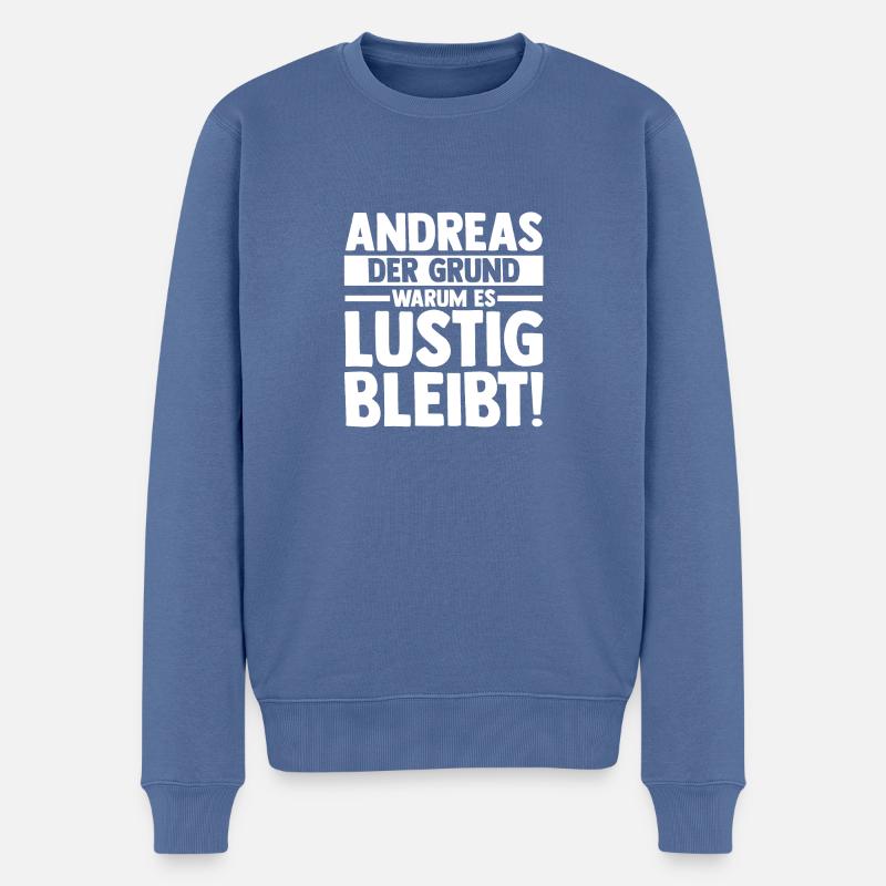 Vorname Andreas - Männer Premium Bio Pullover - Taubenblau