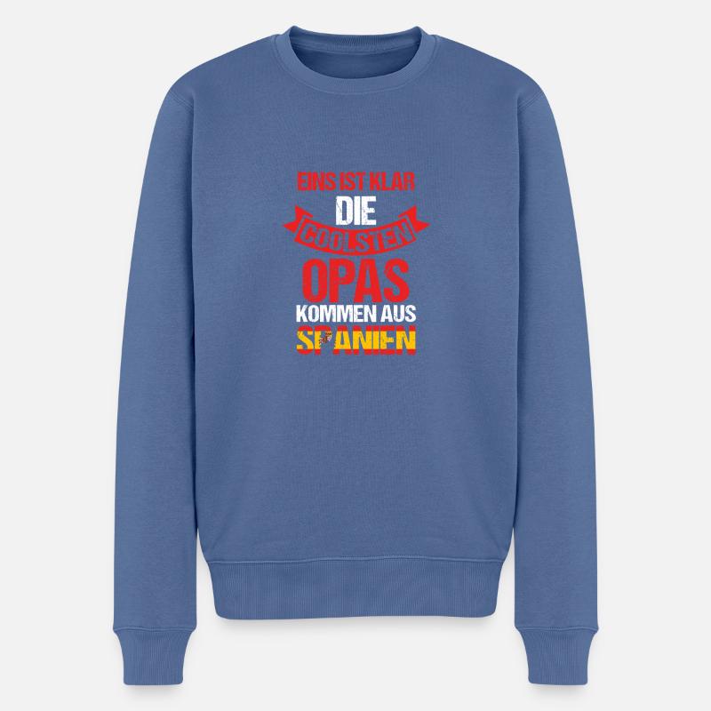 Spanier Opa Großvater Spanien - Männer Premium Bio Pullover - Taubenblau