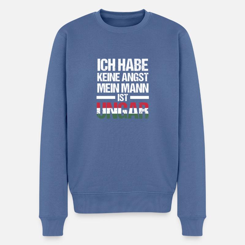 Magyaren Ungarn - Männer Premium Bio Pullover - Taubenblau