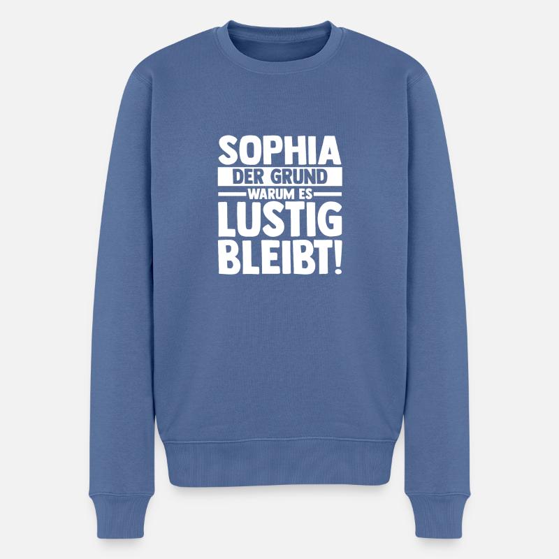 Vorname Sophia - Männer Premium Bio Pullover - Taubenblau
