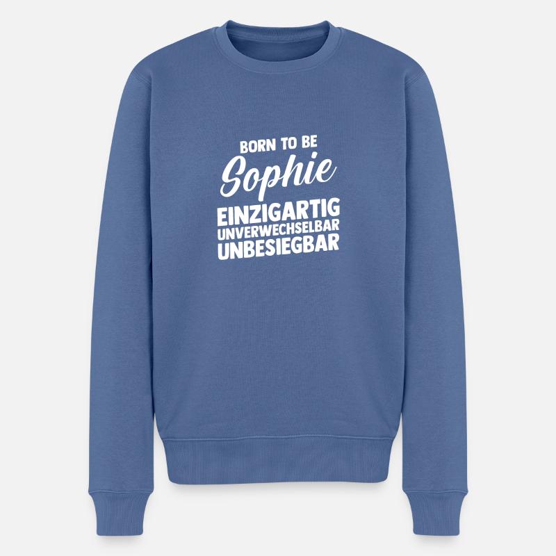 Prénom Sophie - Pull Premium bio Homme - bleu pigeon