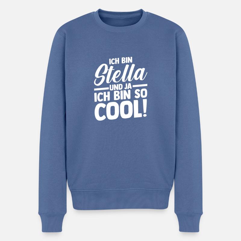 Vorname Stella - Männer Premium Bio Pullover - Taubenblau