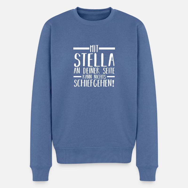 Vorname Stella - Männer Premium Bio Pullover - Taubenblau