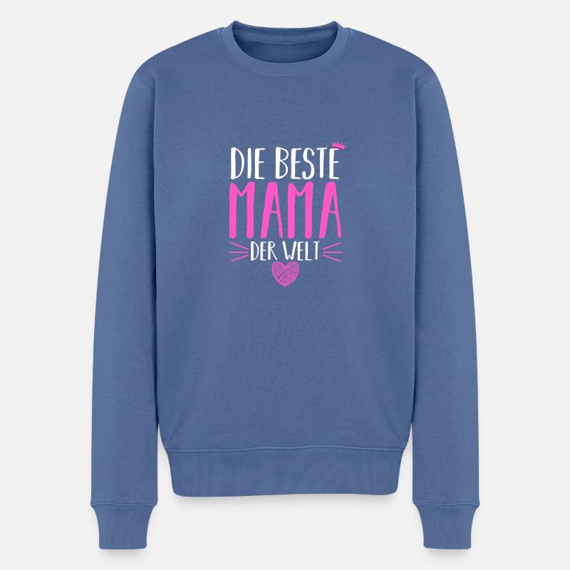 Meilleure maman du monde - Pull Premium bio Homme - bleu pigeon