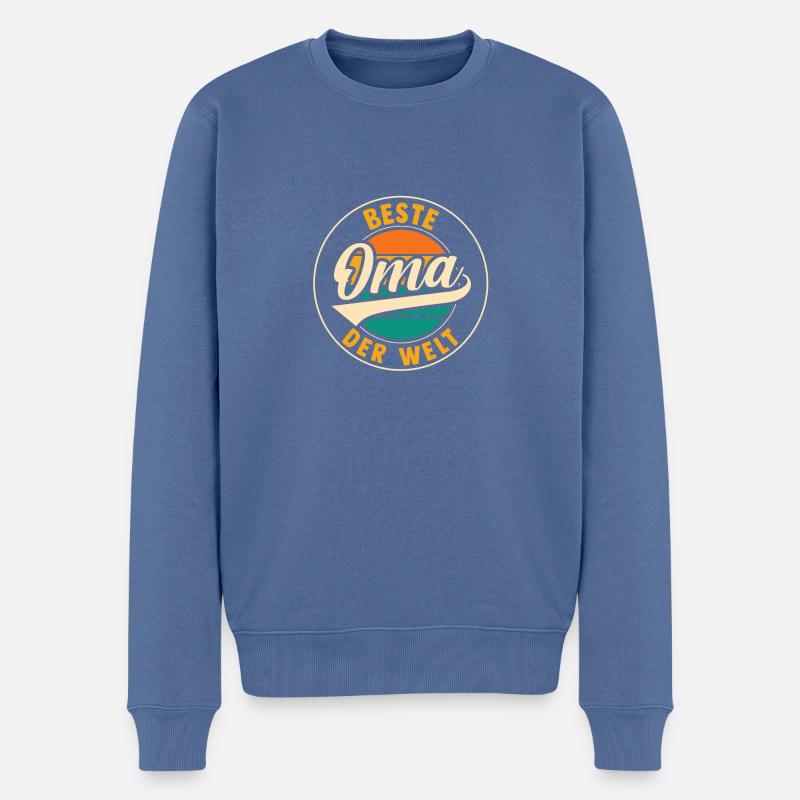 Großmutter Beste Oma - Männer Premium Bio Pullover - Taubenblau