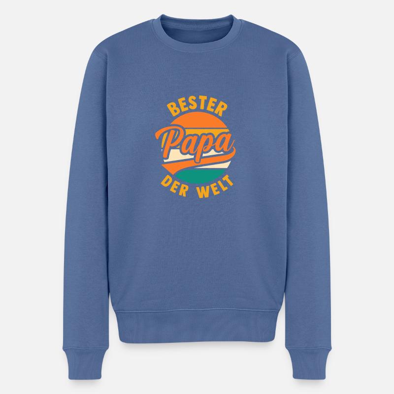 Beste Papa Der Welt - Männer Premium Bio Pullover - Taubenblau