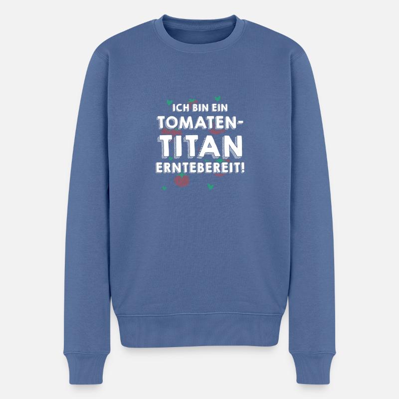 Gärtner Tomate Bauer Garten - Männer Premium Bio Pullover - Taubenblau