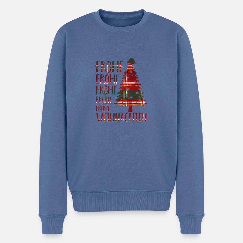 Weihnachtsmann Bescherung Weihnachten - Männer Premium Bio Pullover - Taubenblau