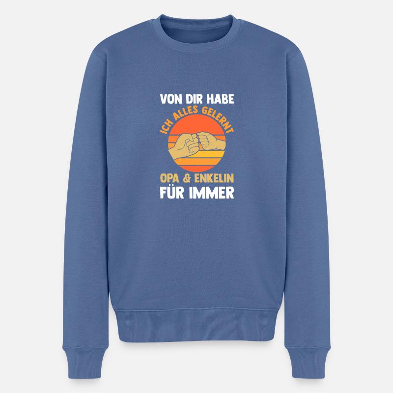 Opa Und Enkel - Männer Premium Bio Pullover - Taubenblau
