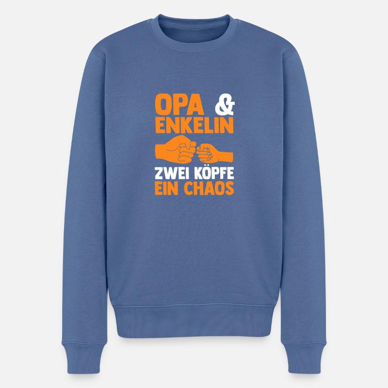 Papi et petite-fille - Pull Premium bio Homme - bleu pigeon