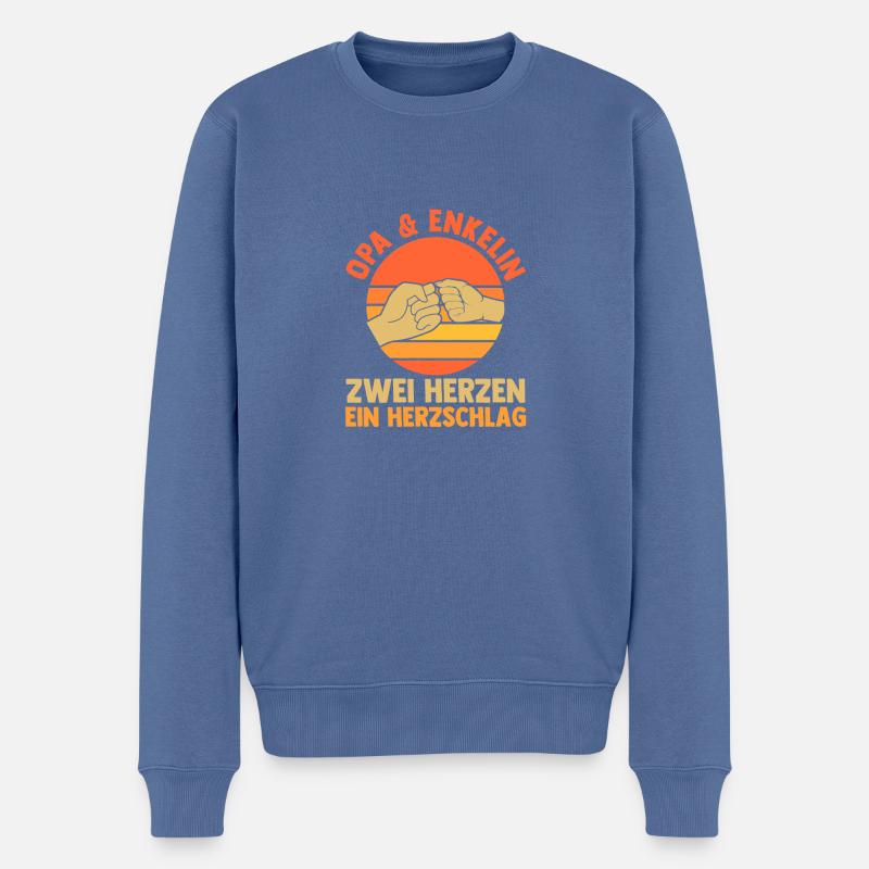 Papi et petite-fille - Pull Premium bio Homme - bleu pigeon