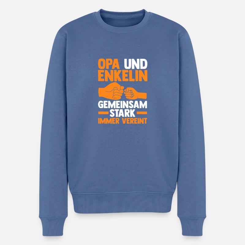 Opa Und Enkel - Männer Premium Bio Pullover - Taubenblau