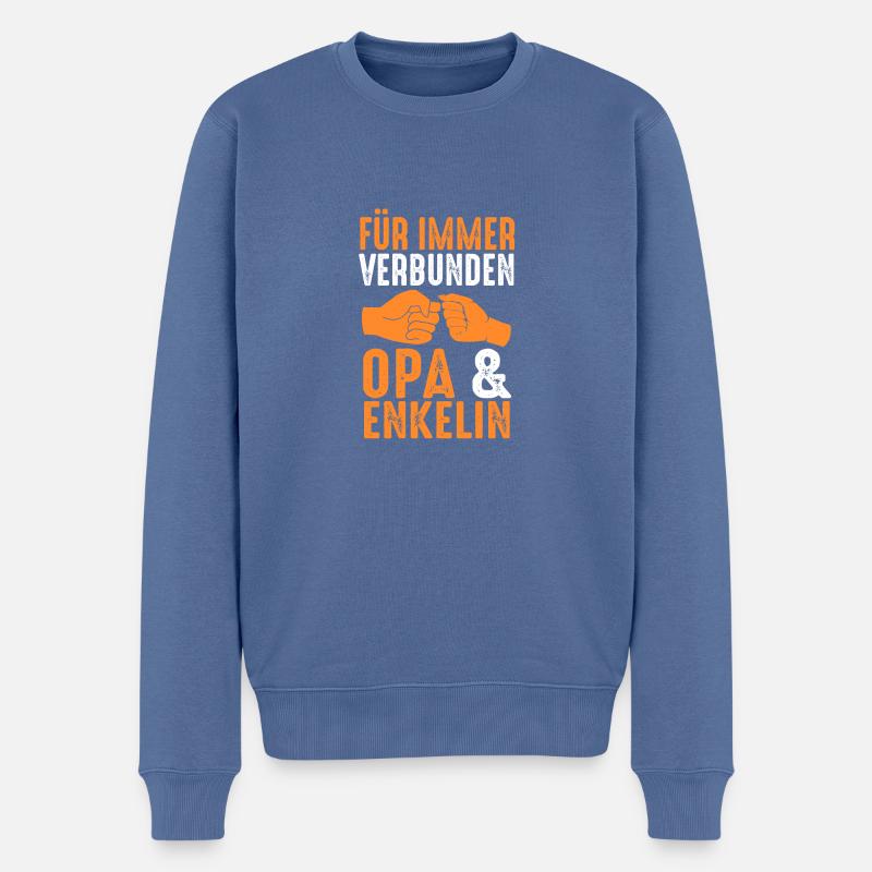 Opa Und Enkel - Männer Premium Bio Pullover - Taubenblau