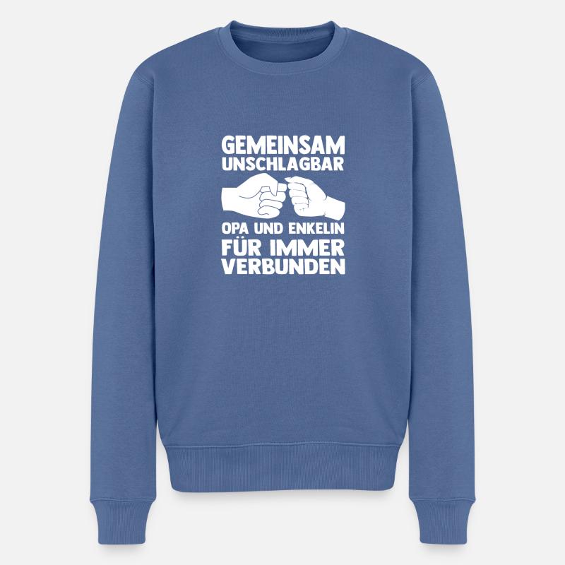 Papi et petit-fils - Pull Premium bio Homme - bleu pigeon