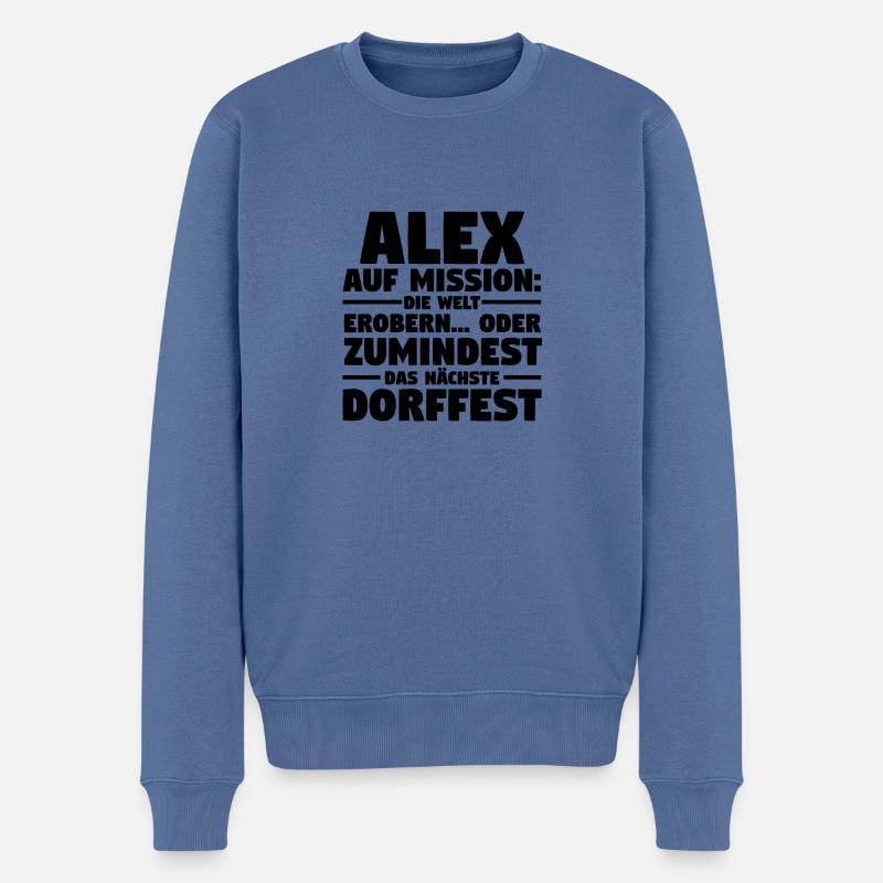 Alexander Alexandra Alexa Alex - Männer Premium Bio Pullover - Taubenblau