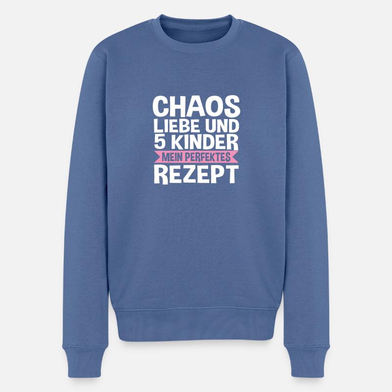 Mama Von 5 Kindern - Männer Premium Bio Pullover - Taubenblau