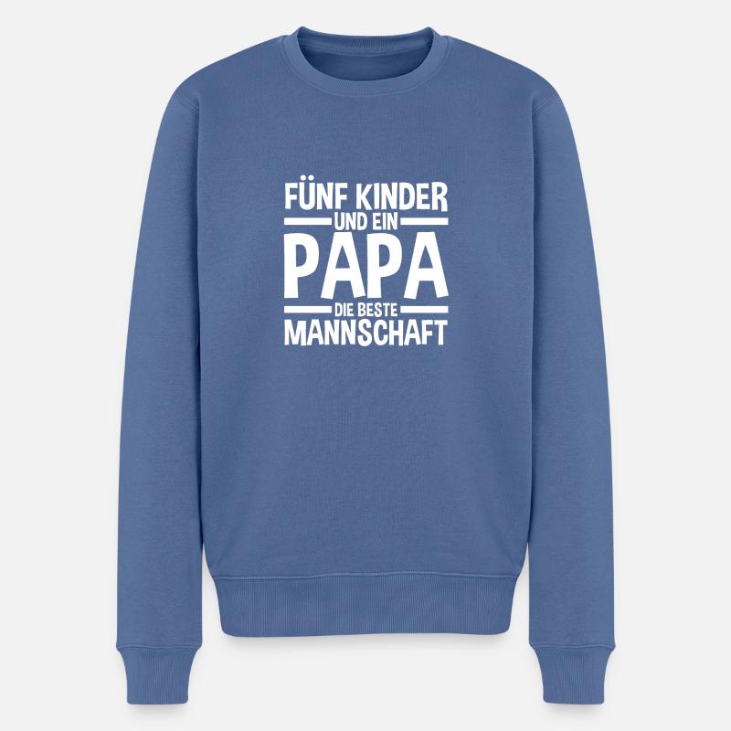 Papa de 5 enfants - Pull Premium bio Homme - bleu pigeon