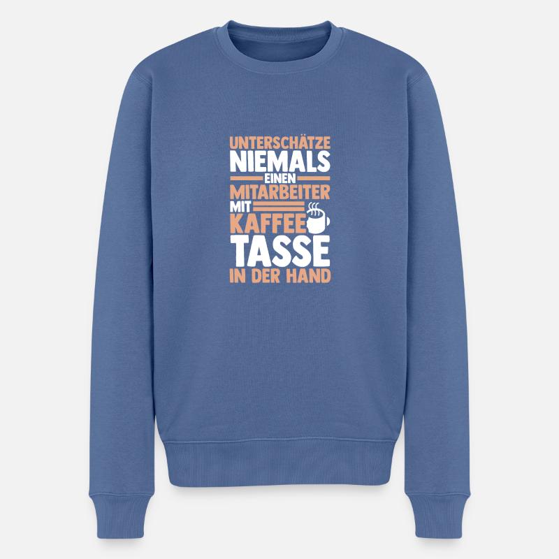 Kaffee Mitarbeiter Arbeiter Kollege Arbeitskollege - Männer Premium Bio Pullover - Taubenblau