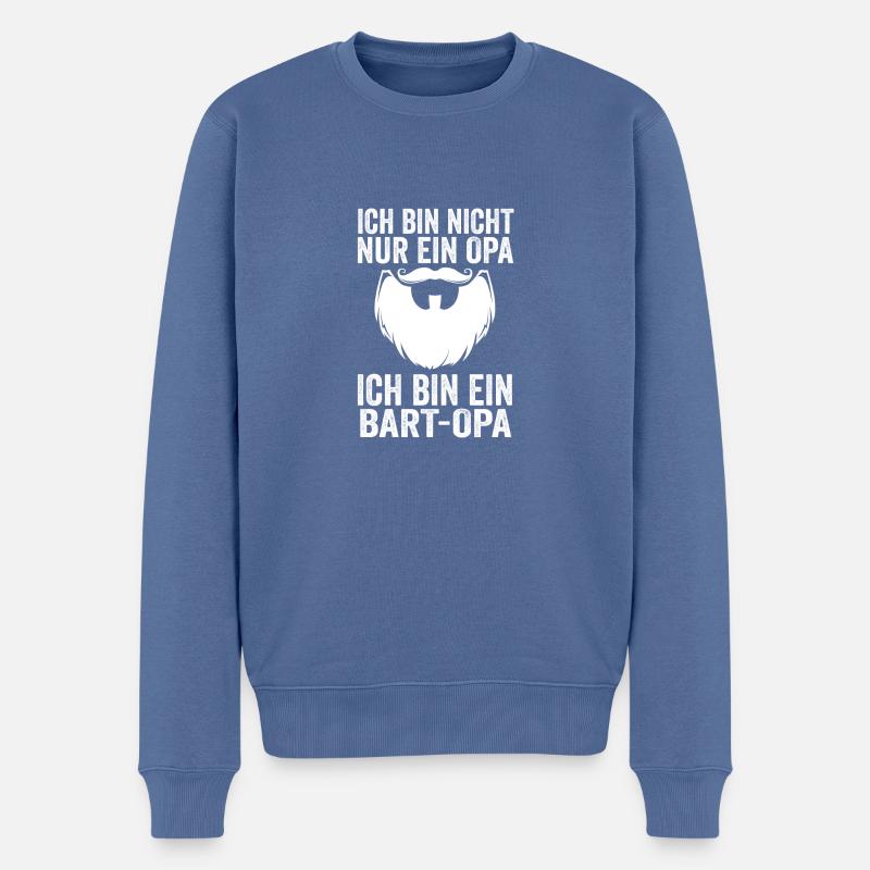 Opa Mit Bart - Männer Premium Bio Pullover - Taubenblau