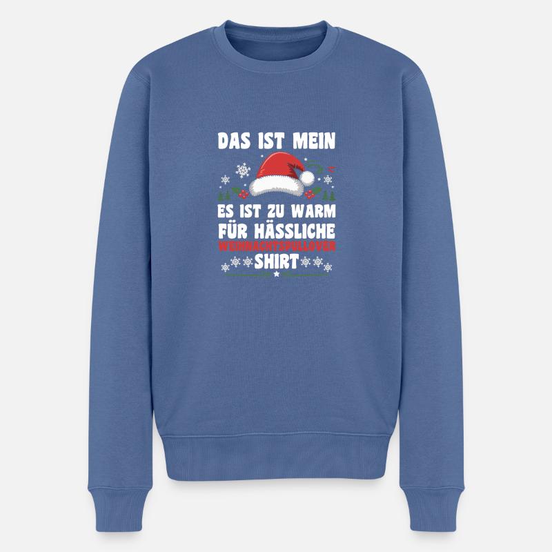 Weihnachtsmann Weihnachten Hässliche Weihnachten - Männer Premium Bio Pullover - Taubenblau