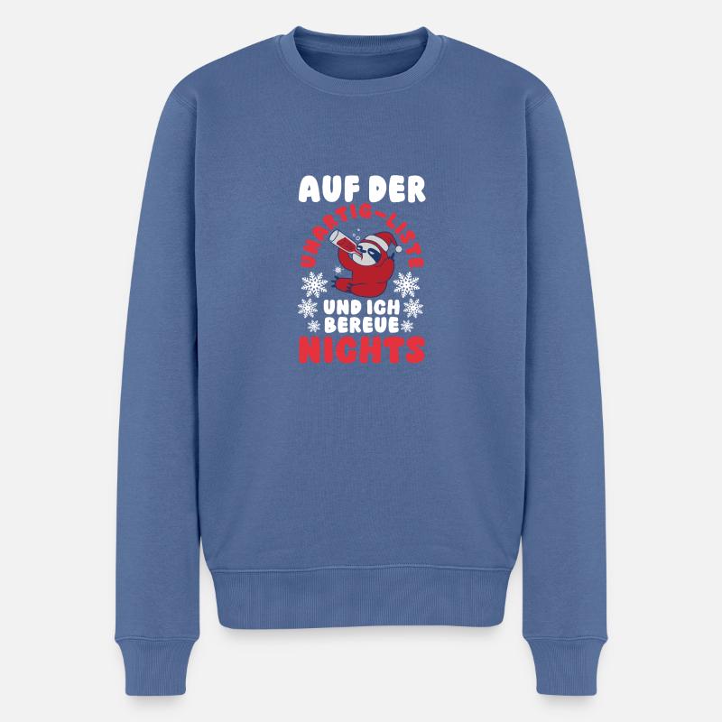 Père Noël Coquin Noël - Pull Premium bio Homme - bleu pigeon