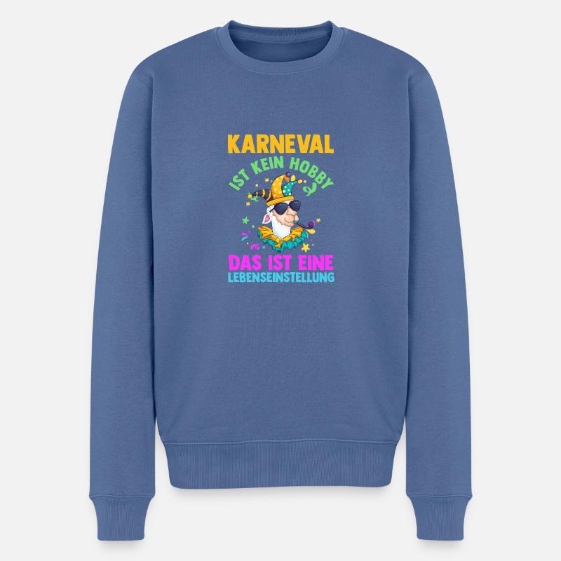 Karnevalskostüm Fasching Karneval - Männer Premium Bio Pullover - Taubenblau
