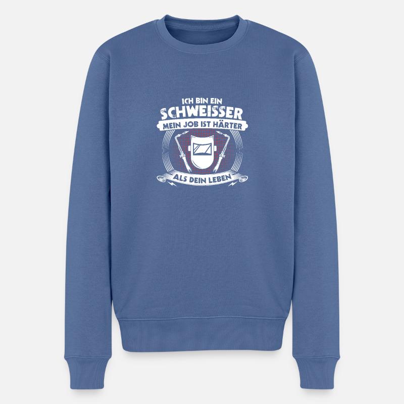 Soudage Soudeurs Soudeurs - Pull Premium bio Homme - bleu pigeon