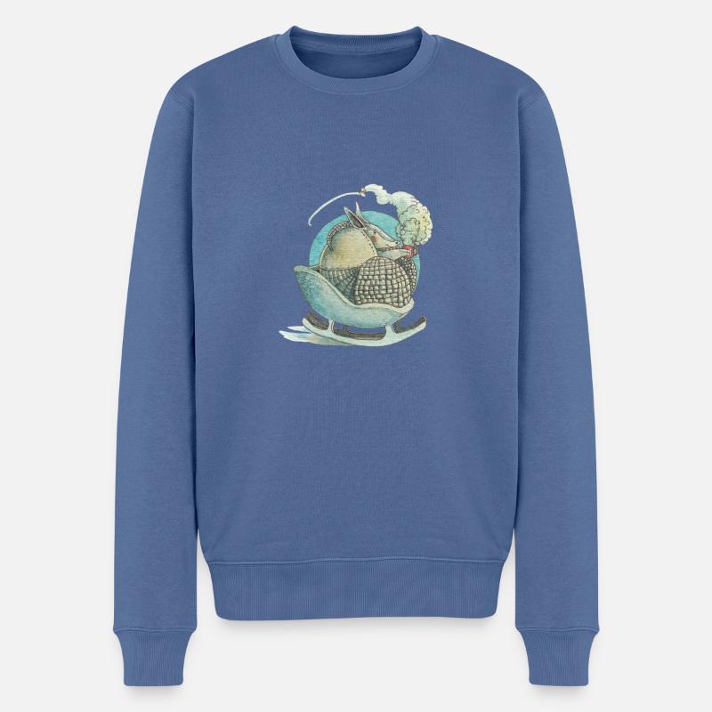 Armadillo - Männer Premium Bio Pullover - Taubenblau