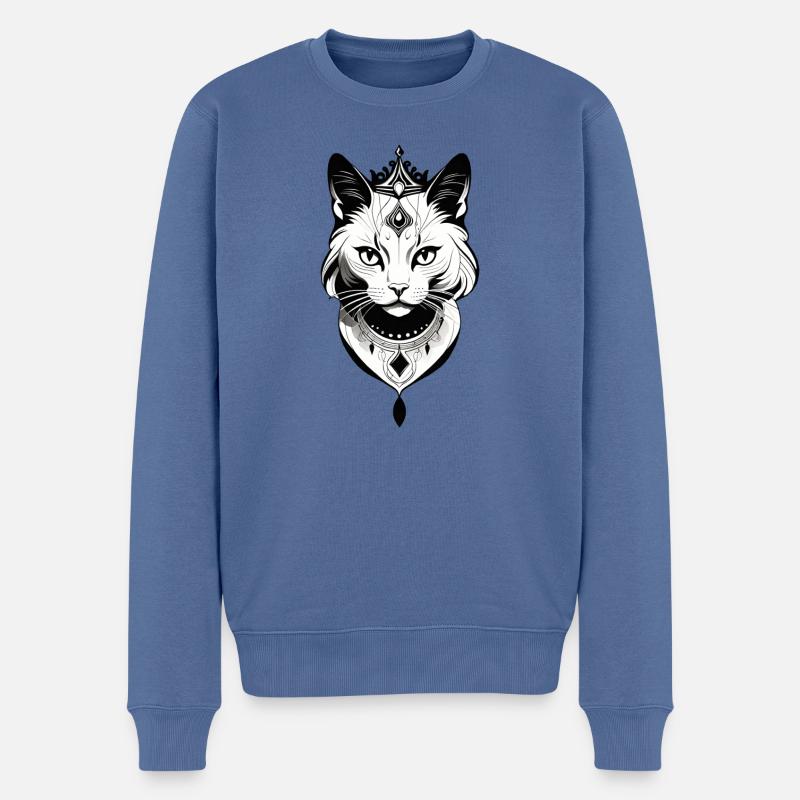Chats Princesse - Pull Premium bio Homme - bleu pigeon