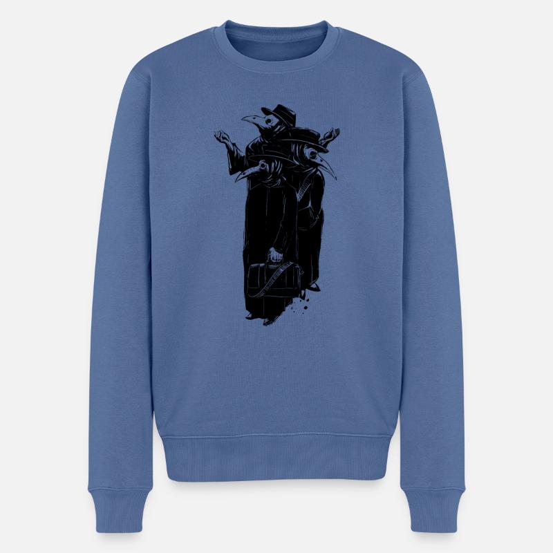 Médecin Virus - Pull Premium bio Homme - bleu pigeon