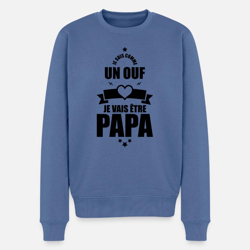 futur papa - je vais etre papa - Pull Premium bio Homme - bleu pigeon