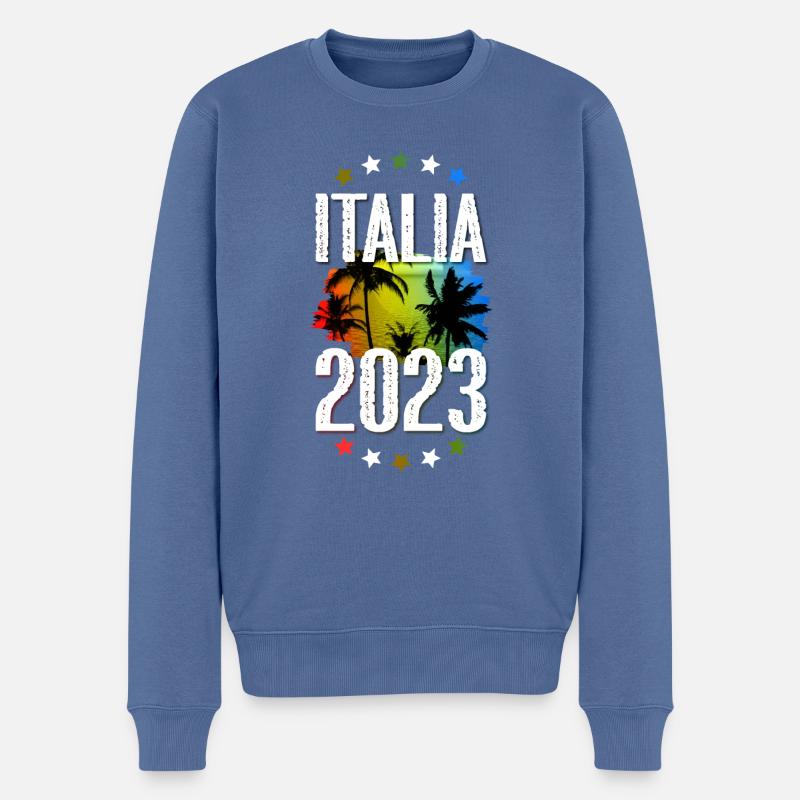 Italia 2023 - Männer Premium Bio Pullover - Taubenblau