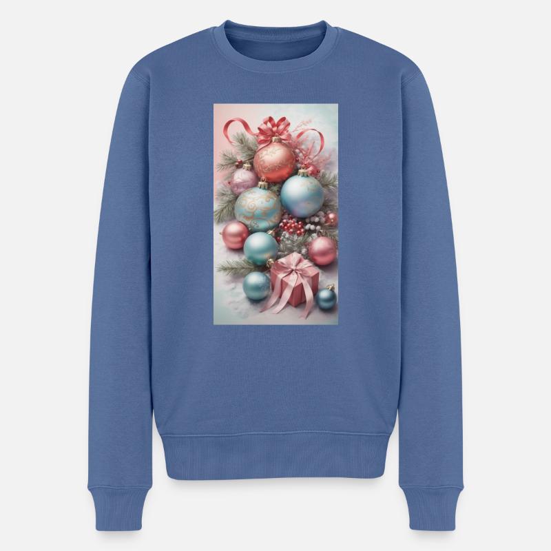 Weihnachten - Männer Premium Bio Pullover - Taubenblau