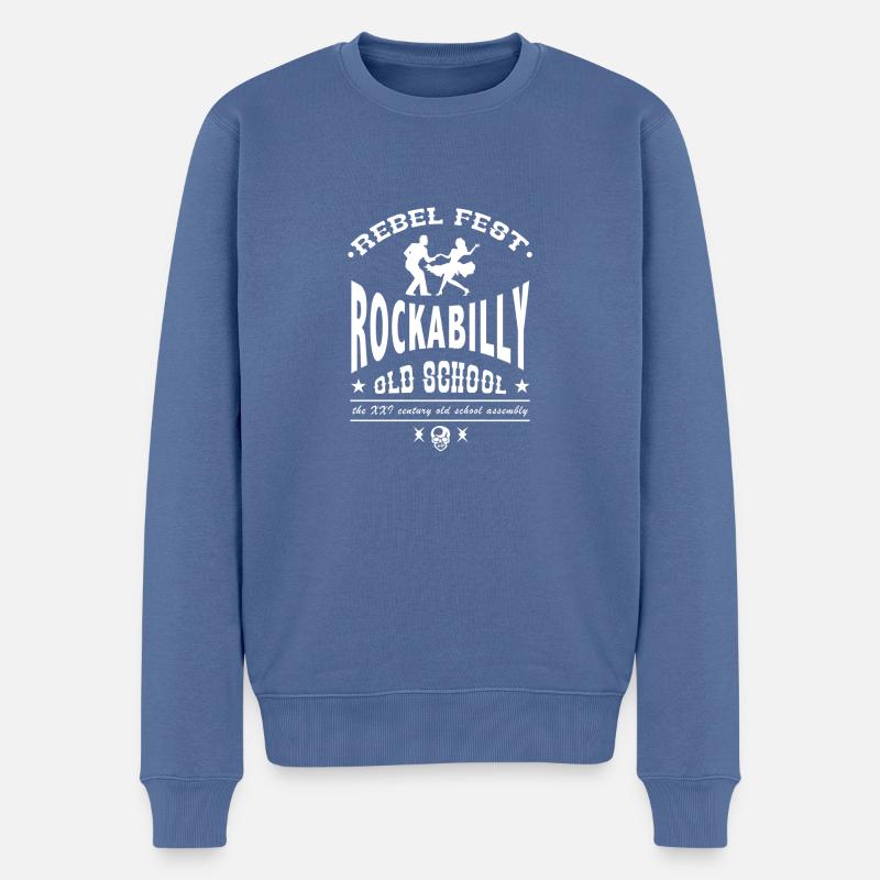Rockabilly-Fest - Männer Premium Bio Pullover - Taubenblau