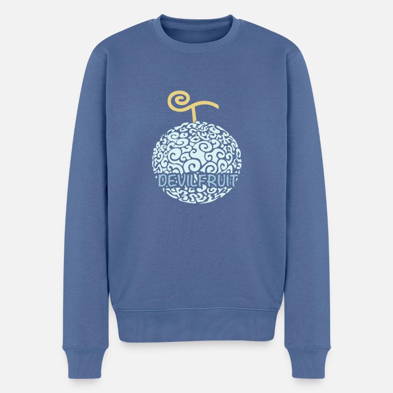 devil-fruit - Pull Premium bio Homme - bleu pigeon