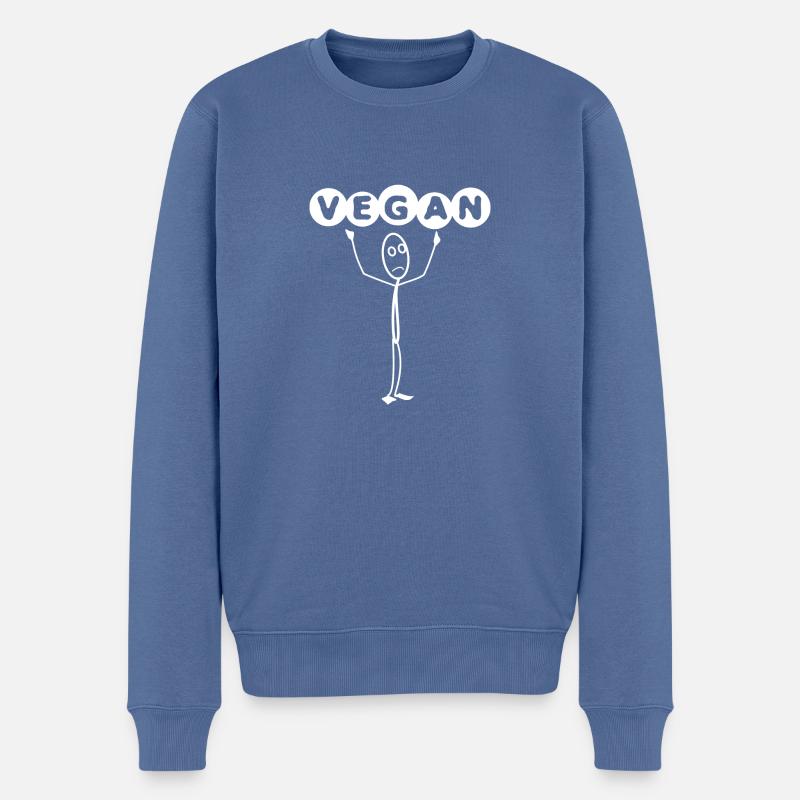 végétalien - Pull Premium bio Homme - bleu pigeon