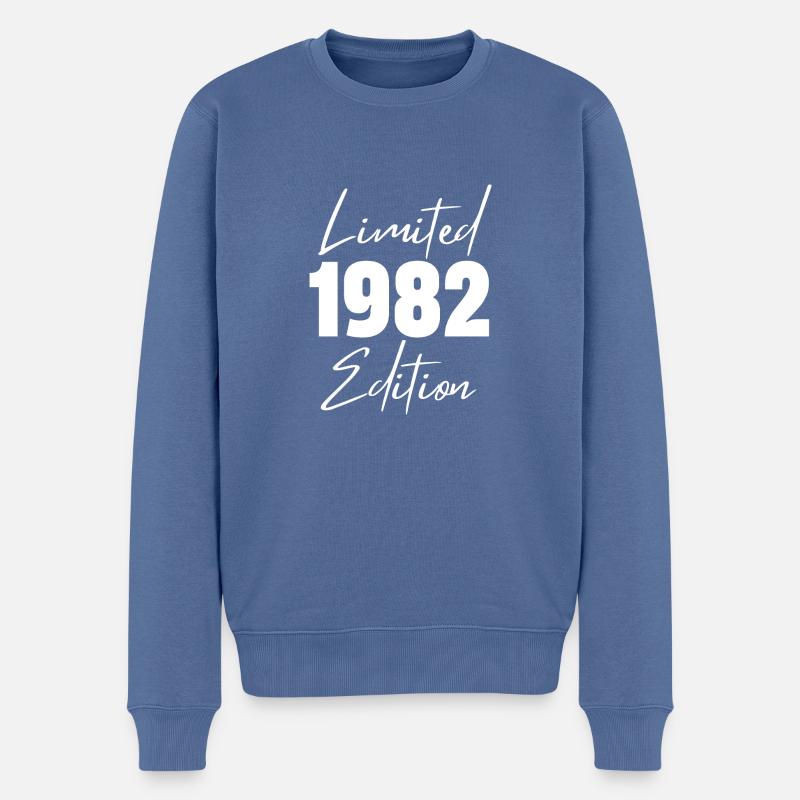1982 Édition limitée - Pull Premium bio Homme - bleu pigeon